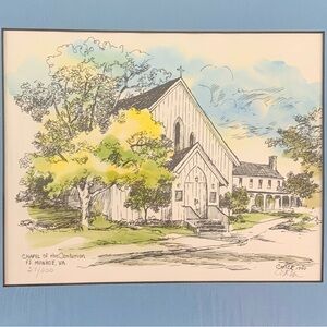 Chapel of the Centurion by Gloria J. Coker 1990 Watercolor Print 27/200.